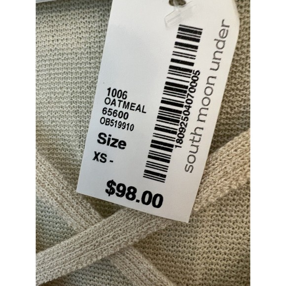 Free People  Criss Cross Front Longline Tunic Sweater oatmeal cream  XS … - Picture 6 of 7